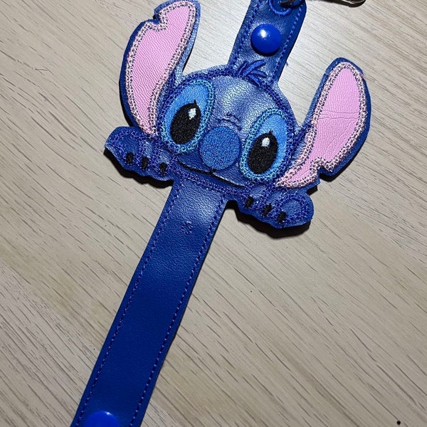 Stitch blue alien Ohana Mickey Minnie Mouse disney inspired ear holder or carrier for lanyard, bag, belt.