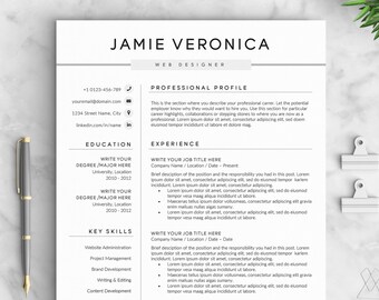 modern resume template etsy modern resume templete
