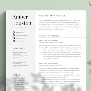 Plantilla de CV profesional para Google Docs, Word y Pages / Plantilla de CV moderna, CV minimalista, descarga instantánea