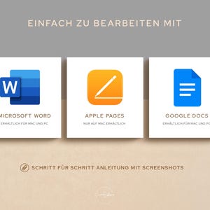 Lebenslauf Vorlage für Word, Pages, Google Docs, Bewerbungsvorlage Deutsch, Moderner Lebenslauf, Anschreiben, Anlagen, Deckblatt, Bewerbung imagen 9