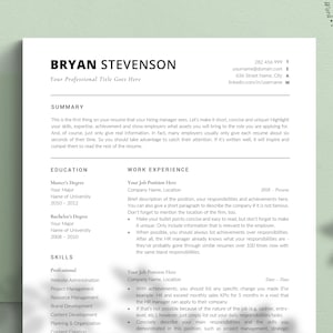 Profesjonalny szablon CV | Projekt CV dla programów Word, Pages i Google Docs (do pobrania natychmiast)