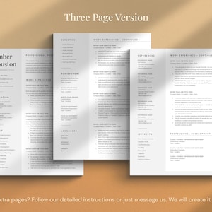 Resume Template for Word, Pages, Google Docs - Professional & Modern CV Design image 4
