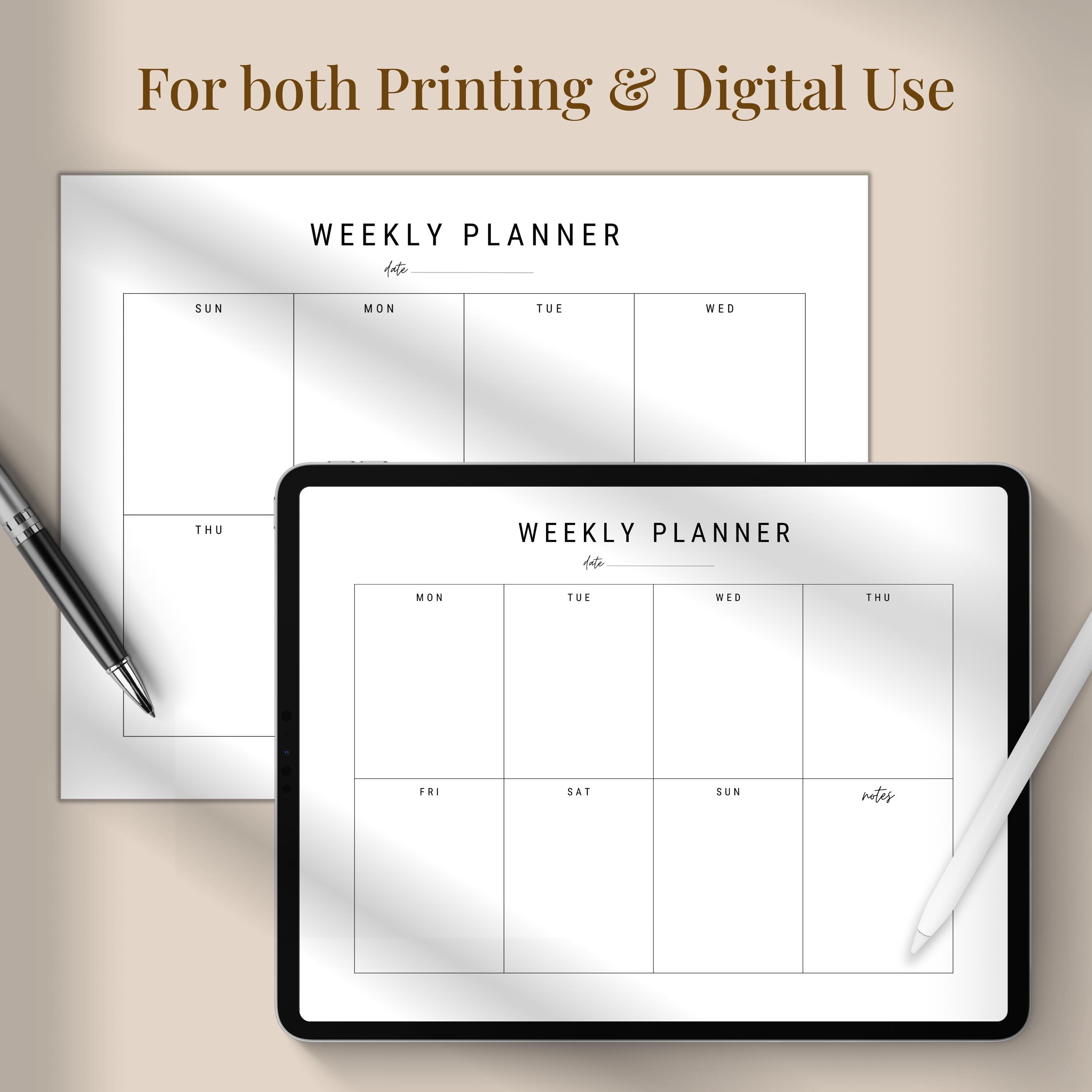 Landscape Weekly Planner, Minimalist Aesthetic Planner | Monday ...