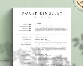 Professional Resume Template with Cover Letter (Google Docs, Word, Pages)