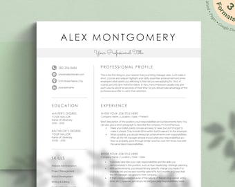 Modello di curriculum moderno, design professionale (Word, Pages, Google Docs)