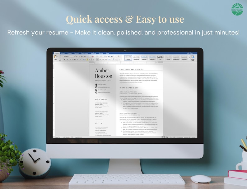 Resume Template for Word, Pages, Google Docs - Professional & Modern CV Design image 9