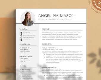 Modern Resume Template: Cover Letter & References (Google Docs, Word, Pages)