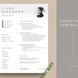 Puede incluir: Un curr&iacute;culum vitae en blanco y negro con el nombre Clara Bergmann en la parte superior. El curr&iacute;culum vitae enumera su experiencia profesional, educaci&oacute;n y habilidades. El curr&iacute;culum vitae est&aacute; formateado con un dise&ntilde;o simple y limpio.