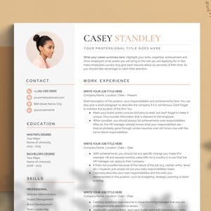 Modern Resume Template for Word, Pages, Google Docs (Instant Download)