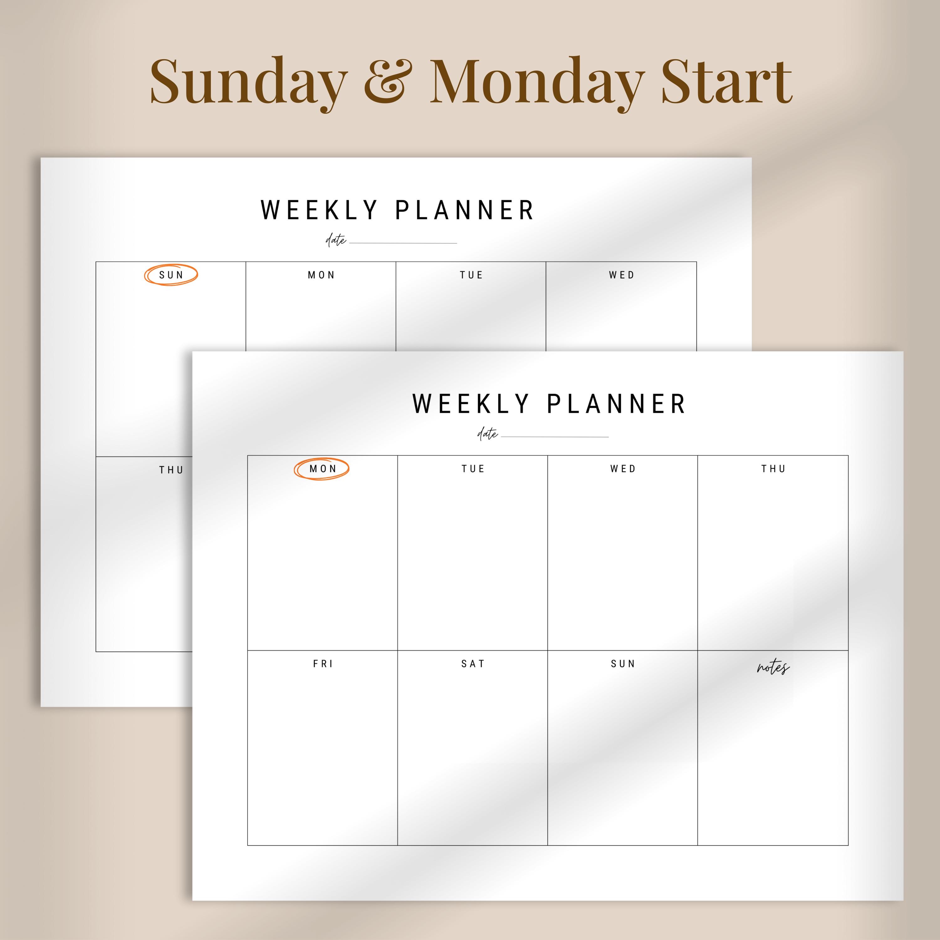 Landscape Weekly Planner, Minimalist Aesthetic Planner | Monday ...
