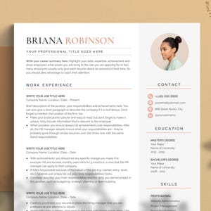 Google Docs Resume Template, Modern Resume CV Template with Picture, Creative Resume Template, Aesthetic Resume for Word, Pages, Google Docs