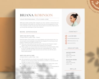 Google Docs Resume Template, Modern Resume CV Template with Picture, Creative Resume Template, Aesthetic Resume for Word, Pages, Google Docs