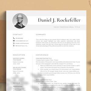 Professional Resume Template for Google Docs, Word & Mac Pages, Modern Resume, Clean CV, Minimal Resume, Cover Letter, Instant Download