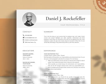 Modern Resume Template, Cover Letter, CV Design (Digital Download)