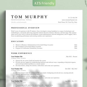 ATS Resume Template: Modern, Simple CV for Word, Google Docs, Pages