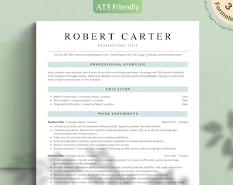 ATS Resume Template: Modern & Basic Design for Word, Pages, Google Docs