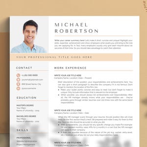 1, 2, 3 Page Google Docs Resume Template with Cover Letter & References | Modern Resume CV Template with Photo, Extra Icon, Instant Download