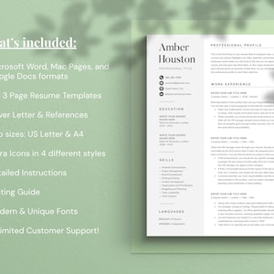 Resume Template for Word, Pages, Google Docs - Professional & Modern CV Design image 2