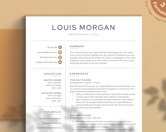 Modern Resume Template for Word & Pages (Instant Download)