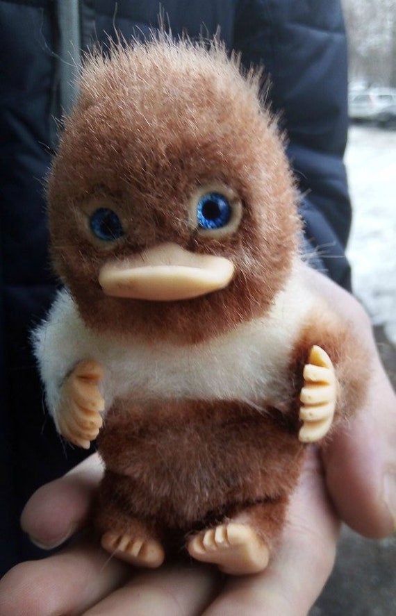 Toys & Games Tiny Niffler ooak handmade gift furry animal kawaii plush poseable doll Toys