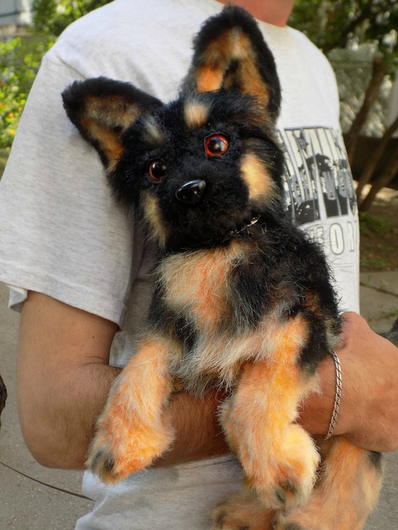 German Shepherd dog,Shepherd ,scarecrow, OOAK Handmade gifts , Art Doll ,kawaii plush ,poseable doll Small