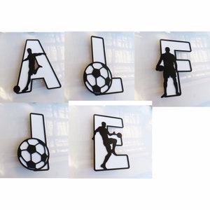 10cm Soccer Letters, Soccer Door Sign, Soccer Theme, Wall Sign, Boys Sign, Soccer decor, Sports, Girls Sign, Nursery, Bedroom Wall Letters