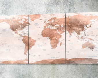 yellow world map yellow world map canvas yellow push pin etsy