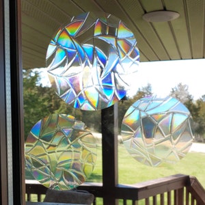 20 Circle Static Window Clings Rainbow Prism Prevent Bird Collisions