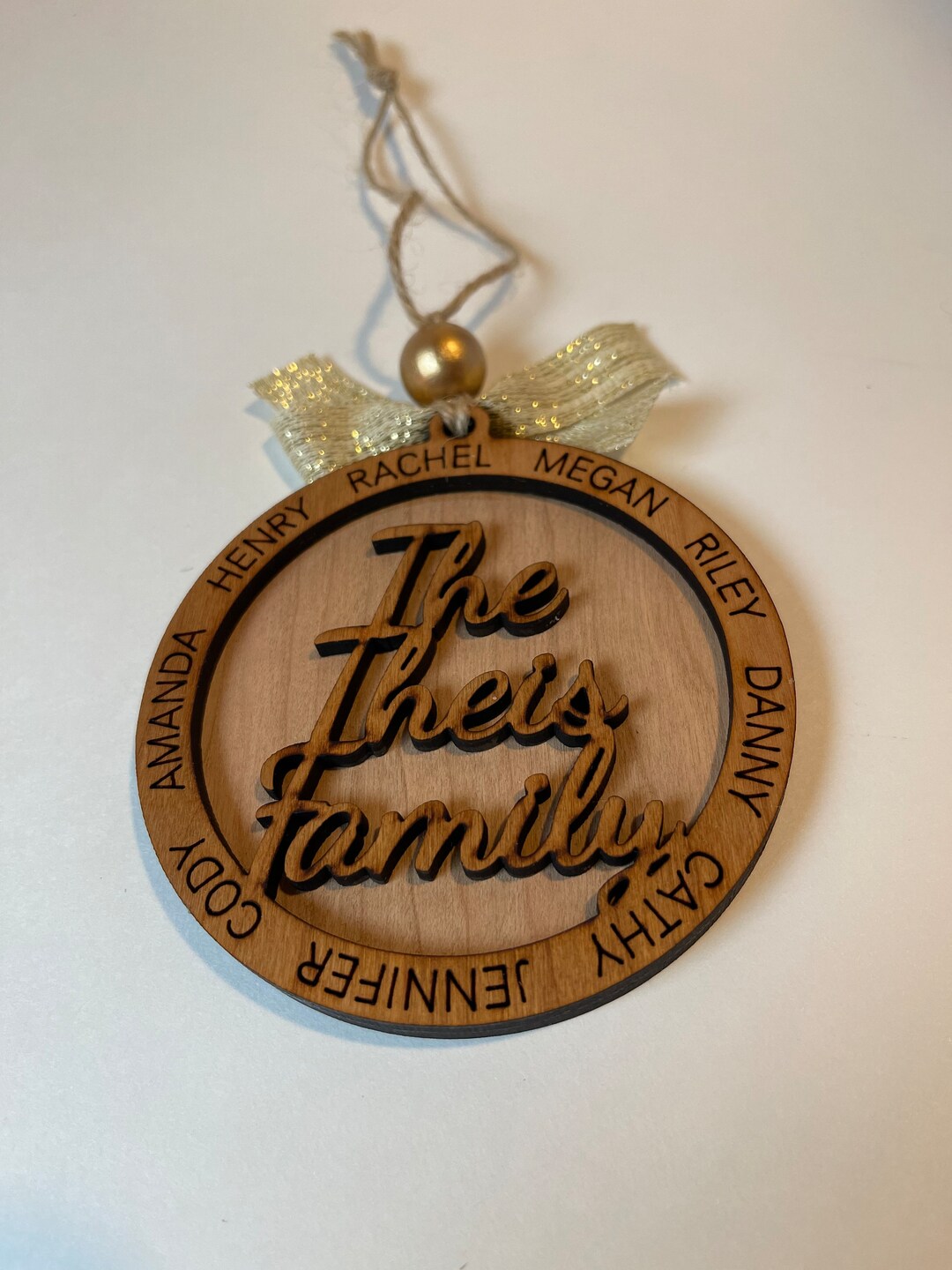 Personalized Family Name Ornament, Laser Engraved Keepsake, Ideal for ...