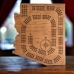 Arizona Cribbage Board - Perfektes individuelles Geschenk für Spieleabend - Kirsche mit Gravur - Arizona Cribbage Board - Einzigartige Geschenkidee - Laser graviert