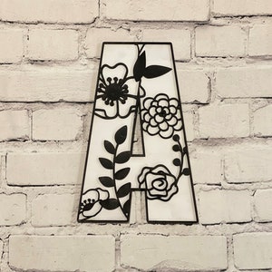 Monogram Letter Sign, Name Sign, Photo Prop, Letter For Nursery, Monogram Young Girl, Floral Initials, Floral Words, Flower Letter