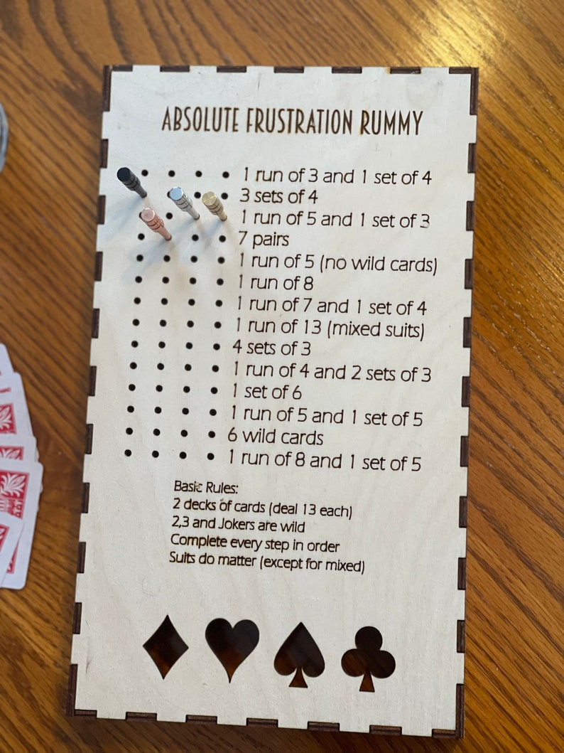 Absolute Frustration Rummy Game Night Rummy Card Game - Etsy