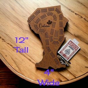 Tabuleiro de Cribbage de Ontário, presente personalizado perfeito para noite de jogos Tabuleiro de Cribbage exclusivo de Ontário, presente personalizado para fãs de jogos de cartas