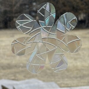 Flower Static Window Clings,  Rainbow Prism, Prevent Bird Collisions, Transparent Decals For Windows, Stop Birds From Hitting Window