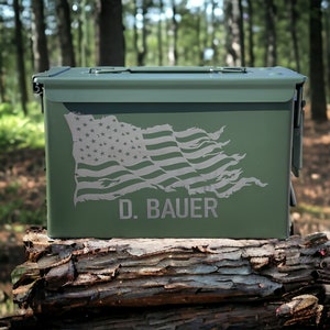 Personalized .50 Cal Ammo Can - Custom Engraved Groomsmen Gift and Tactical Storage Box