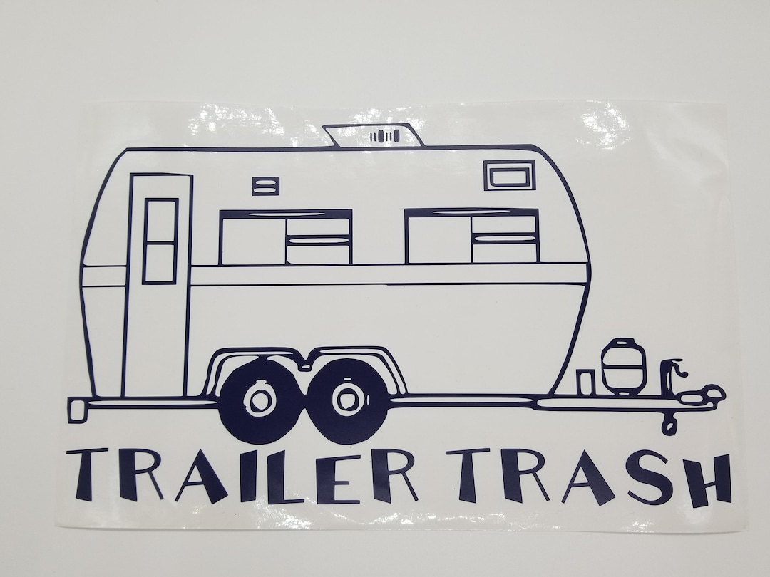 Trailer Trash Decal, Camper Trash Can, Vinyl Decal, RV Decor, RV