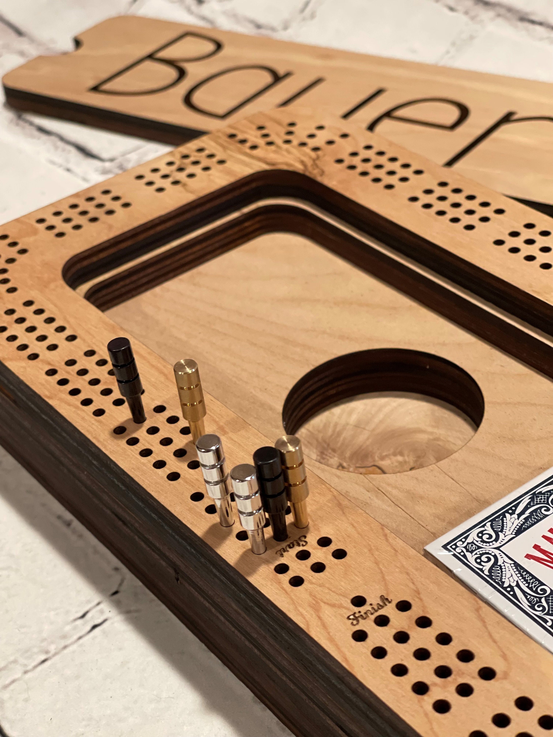 Cribbage Board With Storage Personalized Cribbage Board Etsy