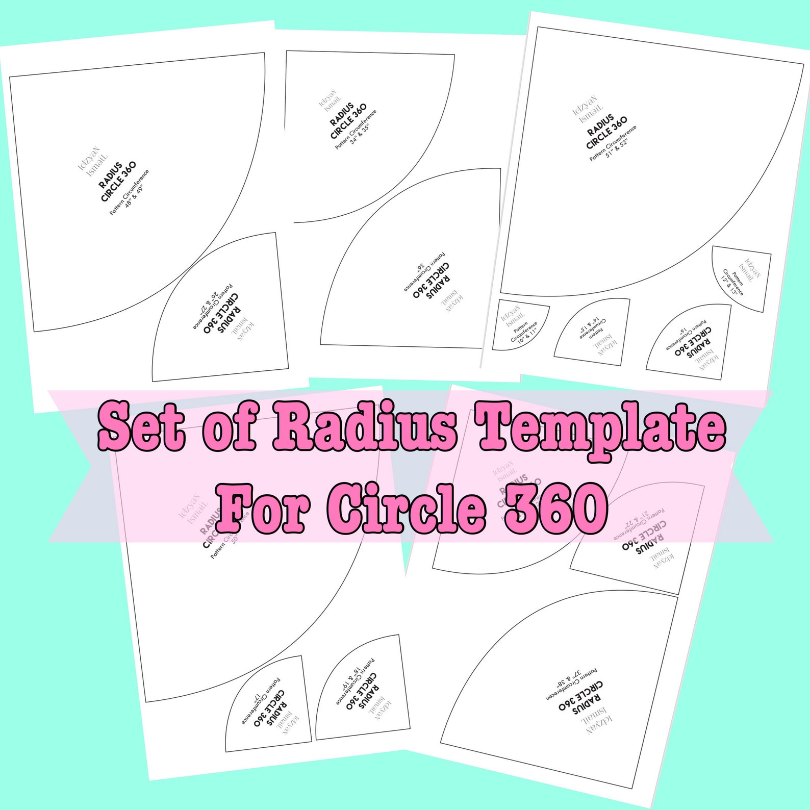Set of Radius Template PDF Circle Template Circle Pattern Etsy Set of Radius Template PDF Circle Template Circle Pattern Etsy