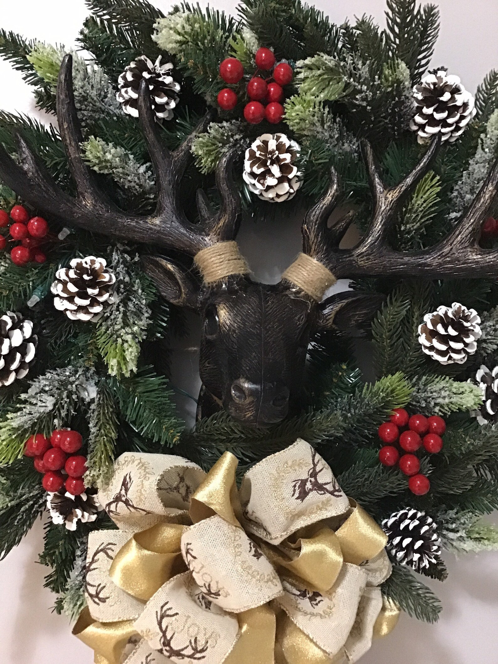 Woodland Wreath With Deer Head - Etsy
