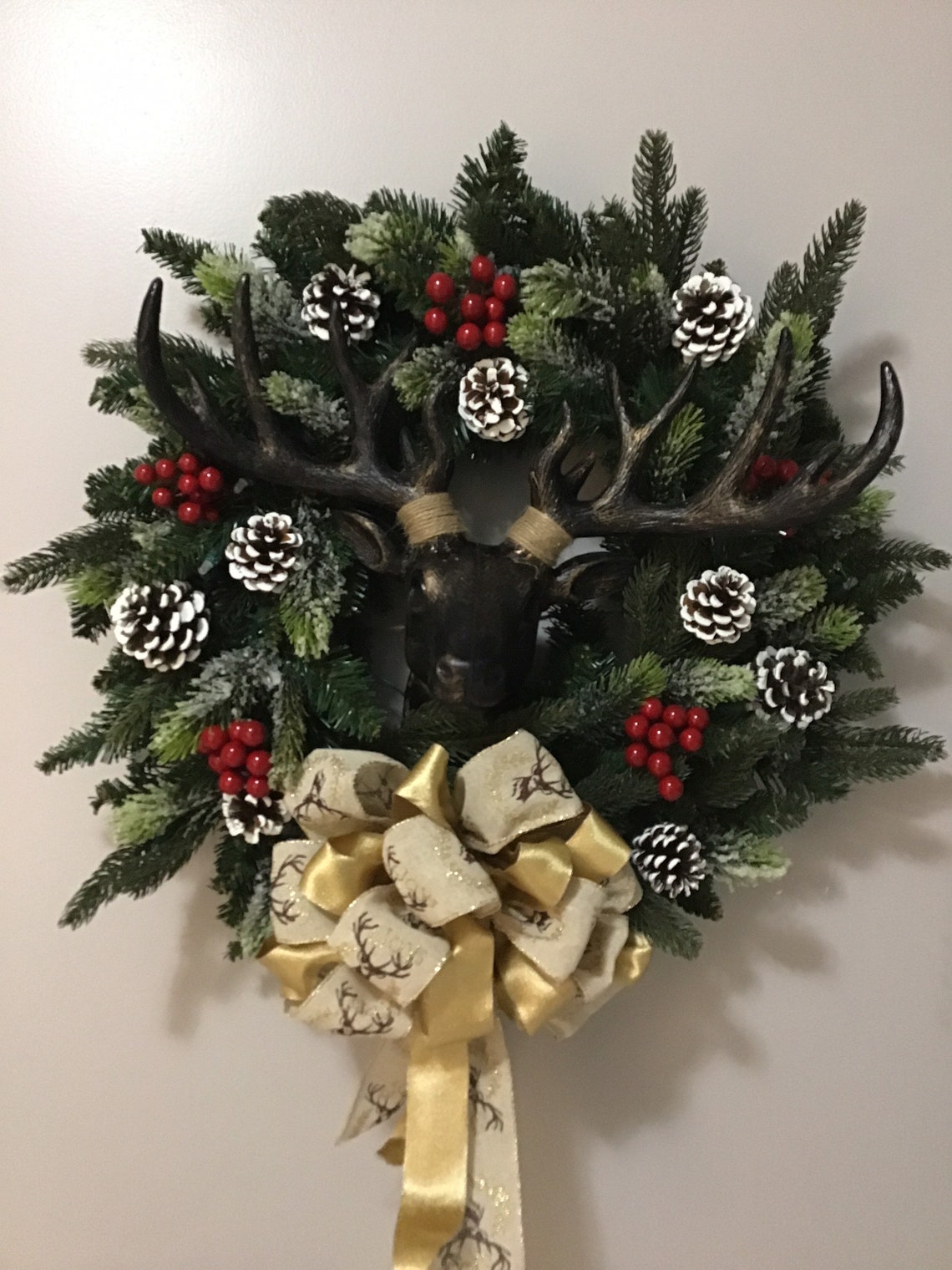 Woodland Wreath With Deer Head - Etsy