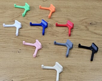 Colorful wall double hooks with high load capacity – ideal for jackets, bags, and more.  (5psc)