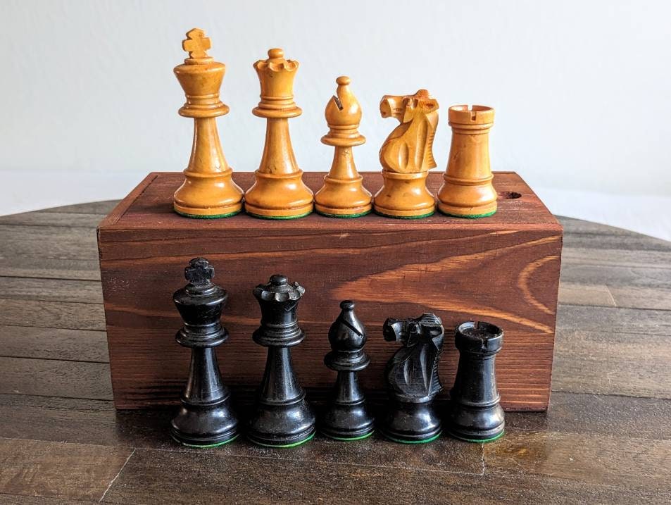 Wooden Chess Pieces - French Metro Antiques