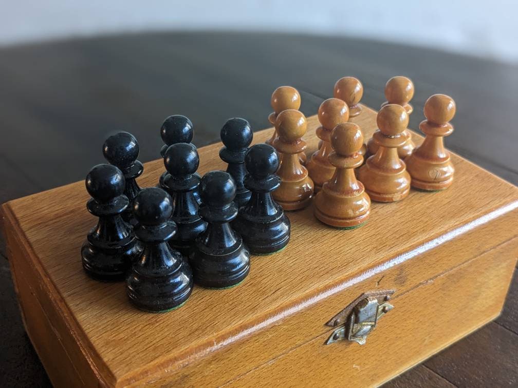 Wooden Chess Pieces - French Metro Antiques