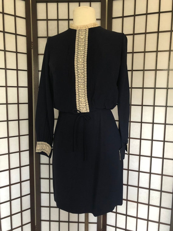 1960's Navy Blue Formal Dress
