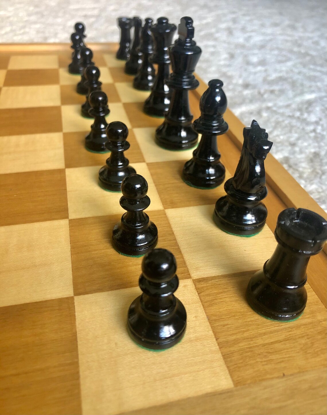 Echiquier et jeu LARDY Pondéré Plombé avec feutre- King 85 mm- - Chess