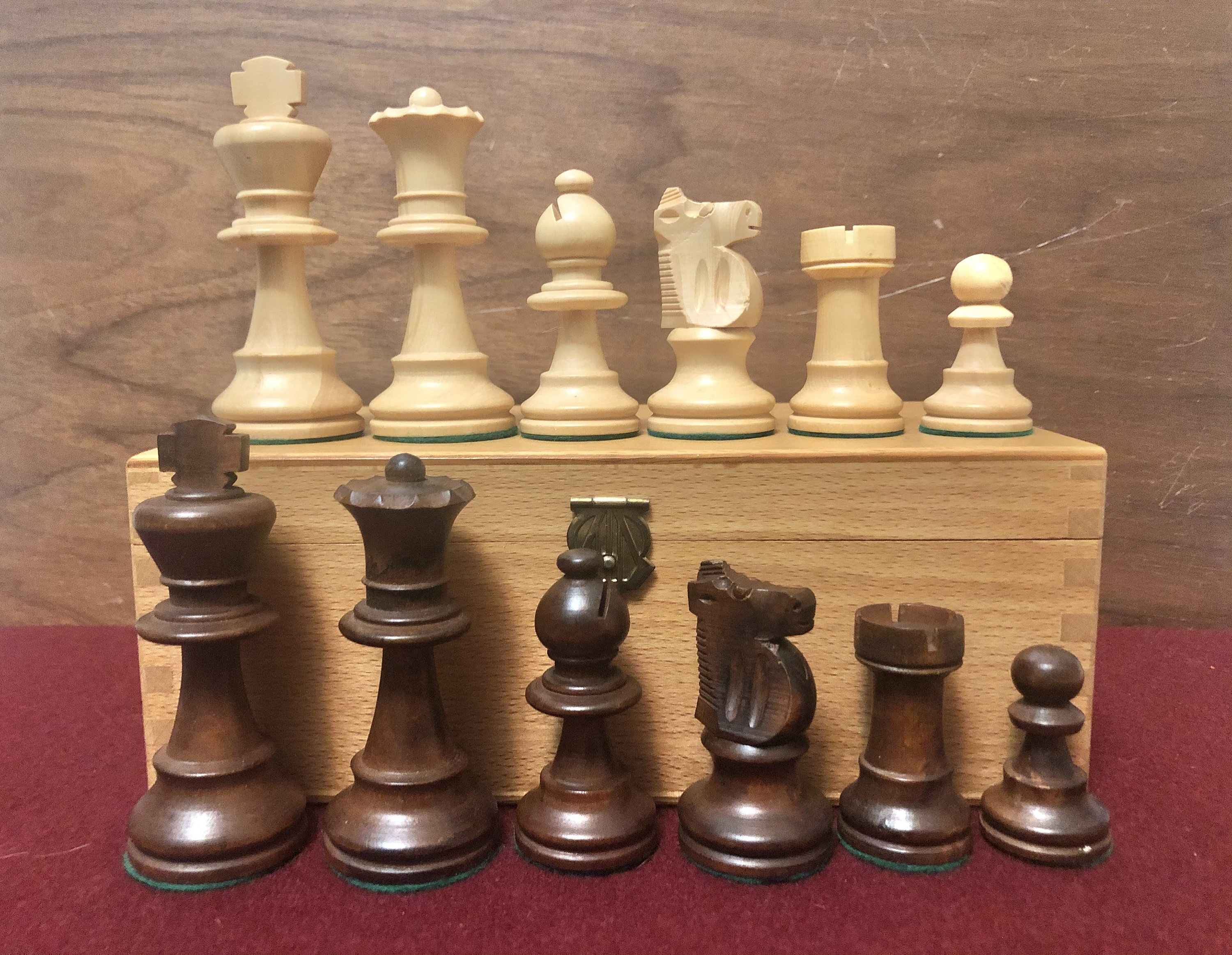 Repro 1890 French Lardy Staunton Chess Pieces Only Set – Ebonised & Boxwood