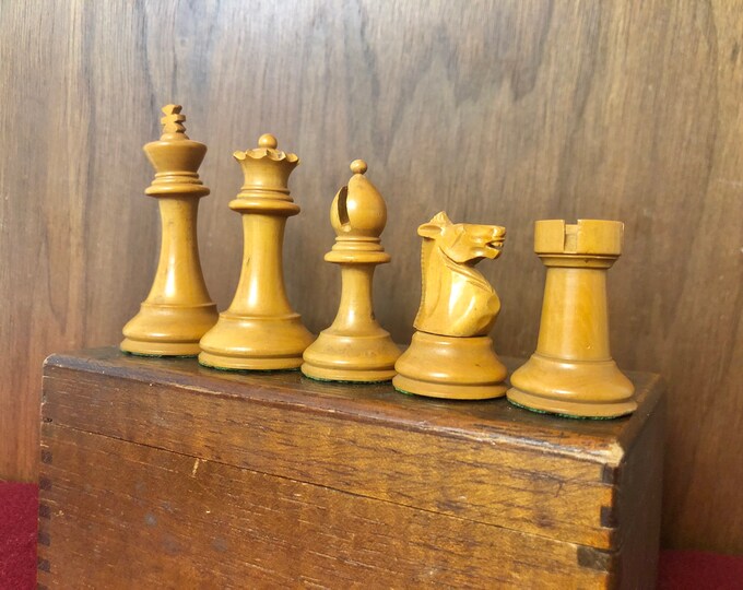 Antique English Library Staunton Chess Set Lot #339 - Etsy