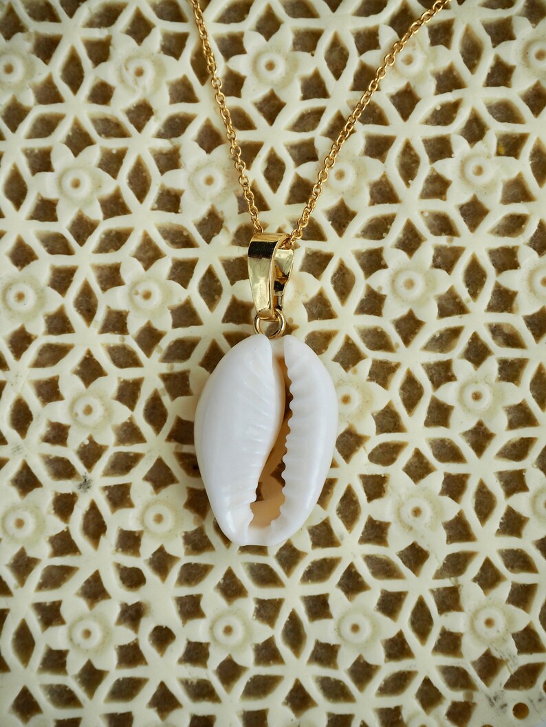 Cowrie Shell Necklace, Gold Filled Seashell Necklace, Mermaid Necklace, Beach Necklace image 5