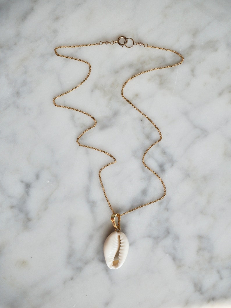 Cowrie Shell Necklace, Gold Filled Seashell Necklace, Mermaid Necklace, Beach Necklace image 4