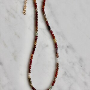 Natural Sapphire Garnet Beaded Necklace, Sapphire Jewelry, Red Gemstone Necklace, Layering Unique Gemstone Choker Necklace image 8